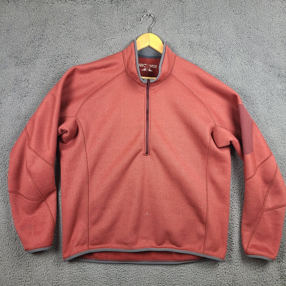 Arcteryx Covert 1/2 Zip Fleece Pullover Mens Medium Rust Red Polartec Sweater